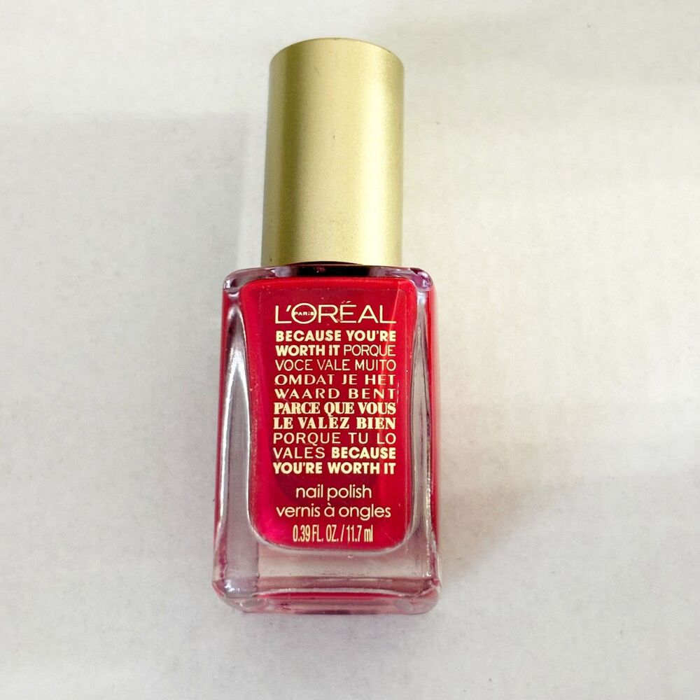 L'Oreal 726 Because You're Worth It Red Nail Polish 0.39 Fl Oz